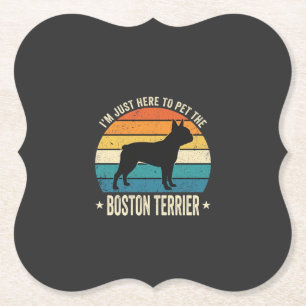 Boston Terrier Retro Dog Lover Graphic_1 Paper Coaster