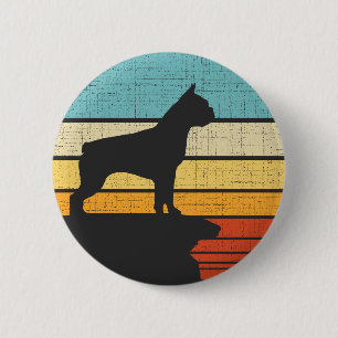  Boston Terrier Retro Vintage 60s 70s Dog Puppy Ow 6 Cm Round Badge