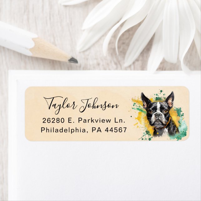 Boston Terrier Return Address Label (Insitu)