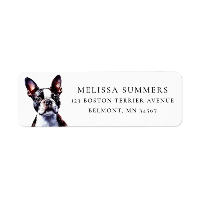 Boston Terrier Return Address Label (Front)