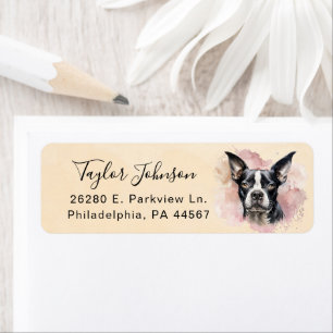 Boston Terrier Return Address Label
