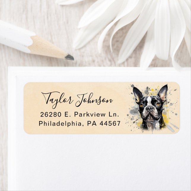 Boston Terrier Return Address Label (Insitu)