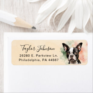 Boston Terrier Return Address Label