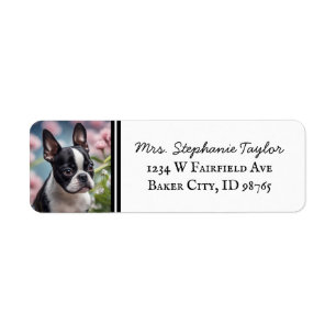 Boston Terrier Return Address Label