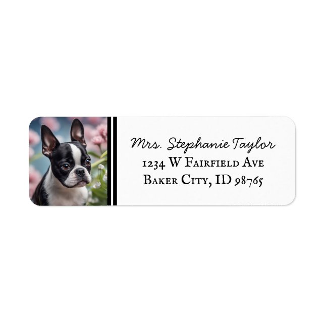 Boston Terrier Return Address Label (Front)