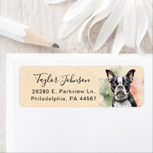Boston Terrier Return Address Label