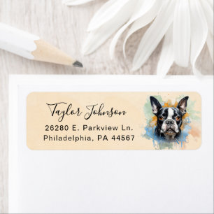Boston Terrier Return Address Label