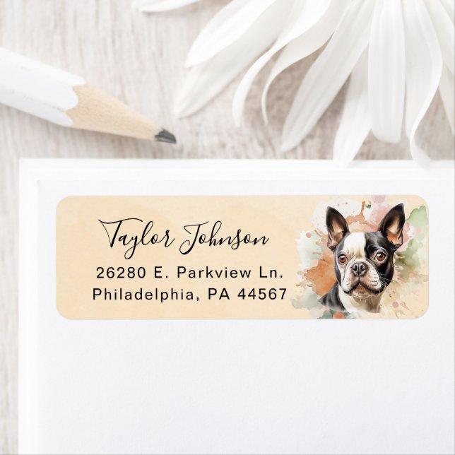 Boston Terrier Return Address Label (Insitu)