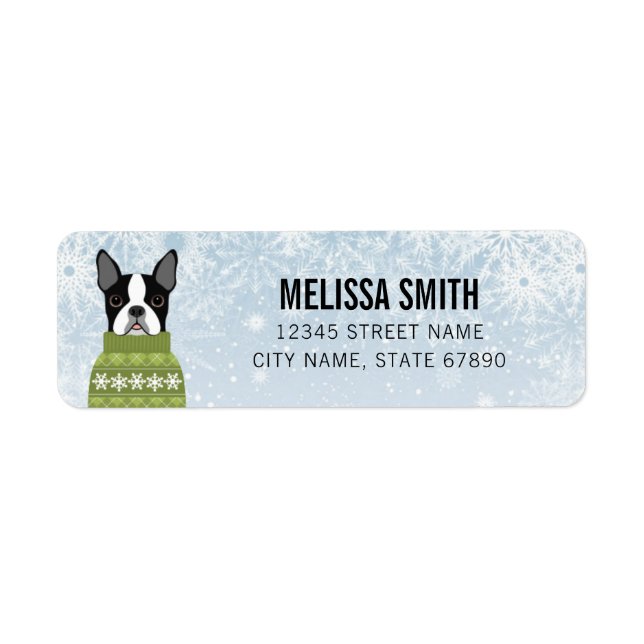 Boston Terrier Return Address Labels (Front)