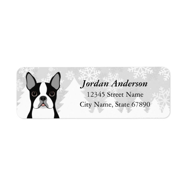 Boston Terrier Return Address Labels (Front)