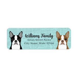 Boston Terrier Return Address Labels
