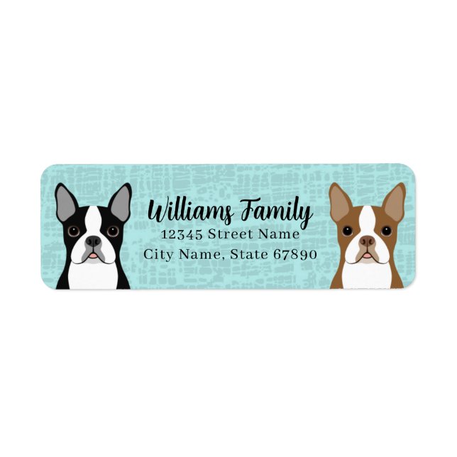 Boston Terrier Return Address Labels (Front)