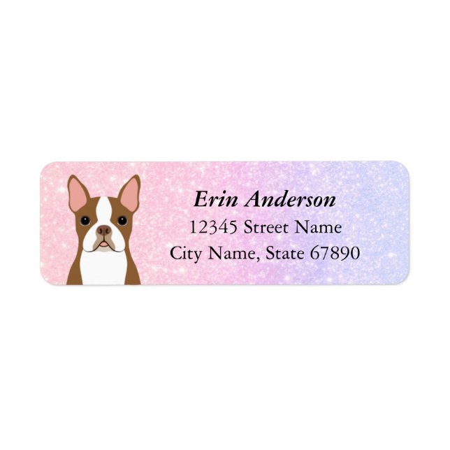 Boston Terrier Return Address Labels (Front)