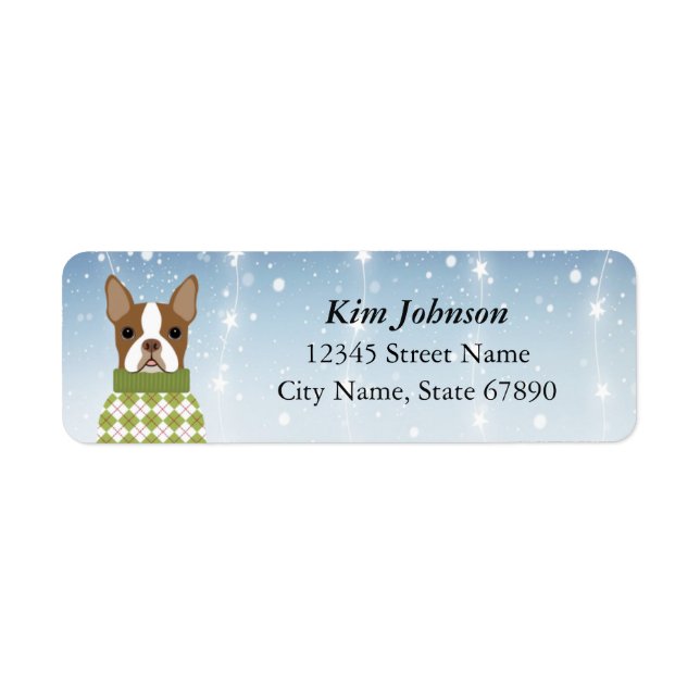 Boston Terrier Return Address Labels (Front)