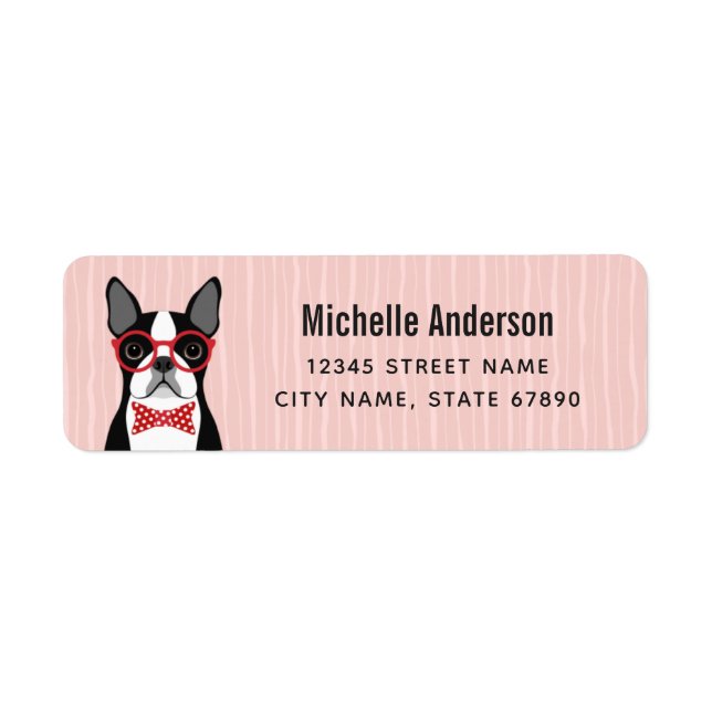 Boston Terrier Return Address Labels (Front)