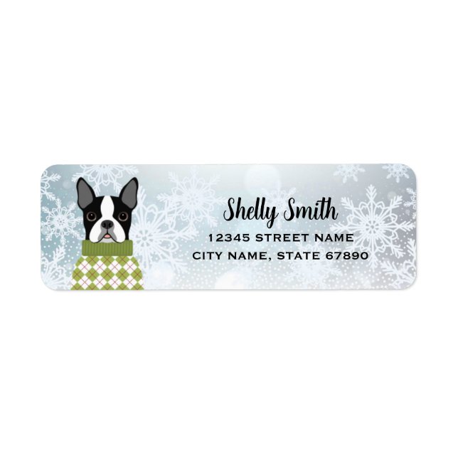 Boston Terrier Return Address Labels (Front)