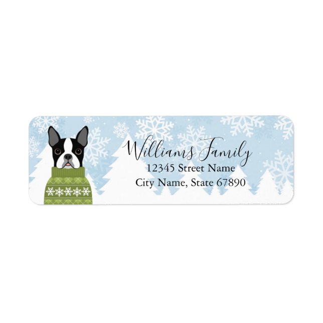 Boston Terrier Return Address Labels (Front)