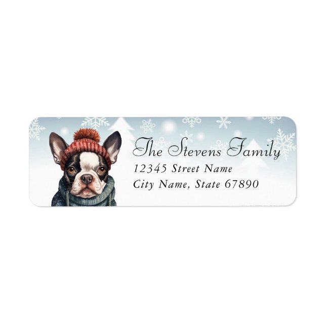 Boston Terrier Return Address Labels (Front)