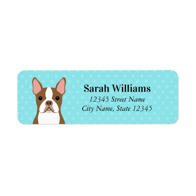 Boston Terrier Return Address Labels (Front)