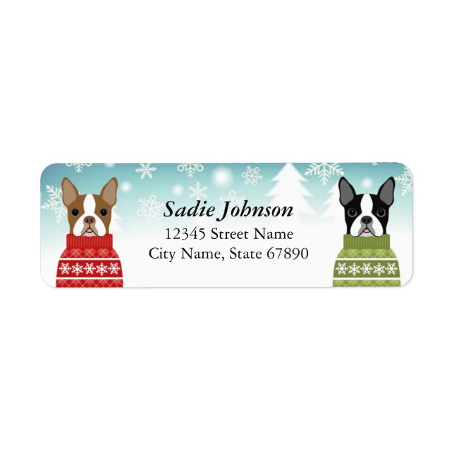 Boston Terrier Return Address Labels (Front)