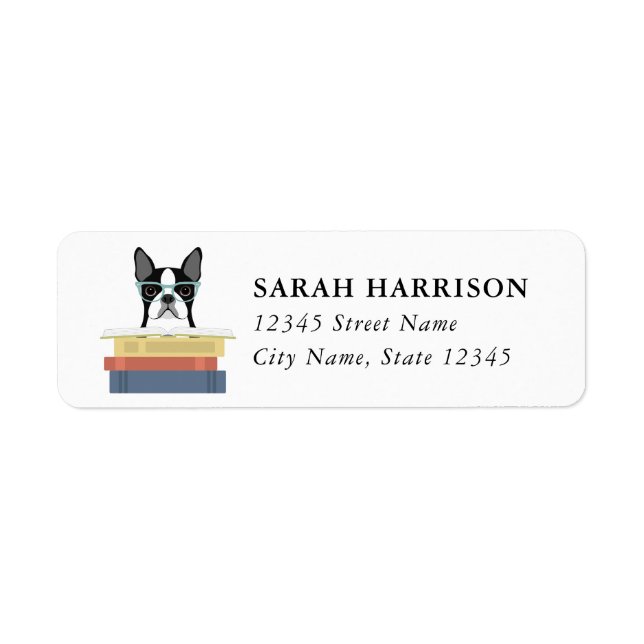 Boston Terrier Return Address Labels (Front)