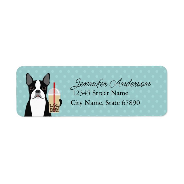 Boston Terrier Return Address Labels (Front)