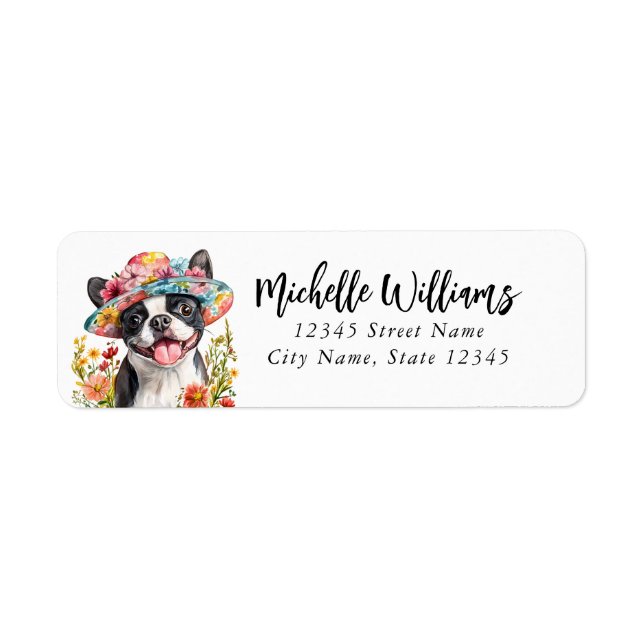 Boston Terrier Return Address Labels (Front)