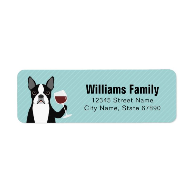 Boston Terrier Return Address Labels (Front)