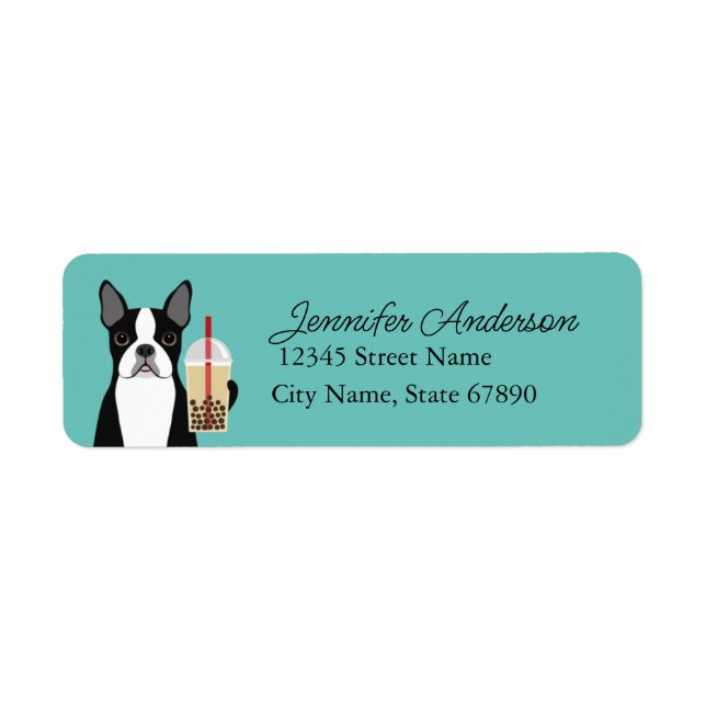 Boston Terrier Return Address Labels (Front)