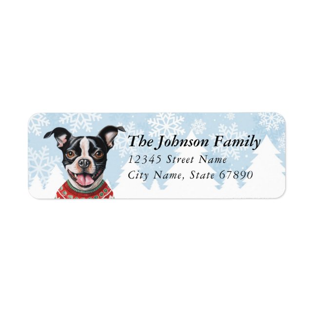 Boston Terrier Return Address Labels (Front)