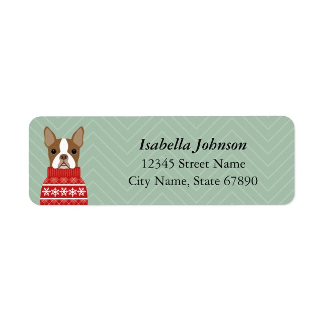 Boston Terrier Return Address Labels (Front)