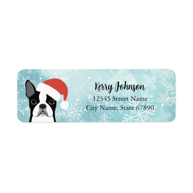 Boston Terrier Return Address Labels (Front)