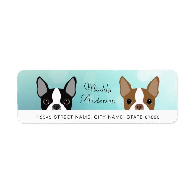 Boston Terrier Return Address Labels (Front)