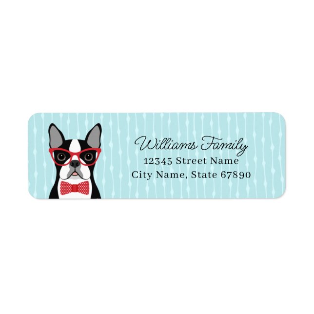 Boston Terrier Return Address Labels (Front)
