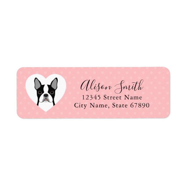 Boston Terrier Return Address Labels (Front)