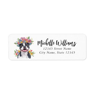 Boston Terrier Return Address Labels