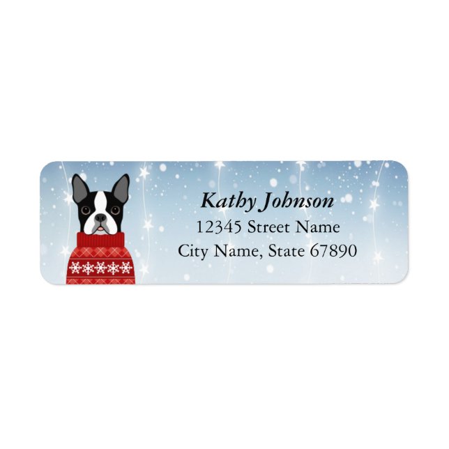 Boston Terrier Return Address Labels (Front)