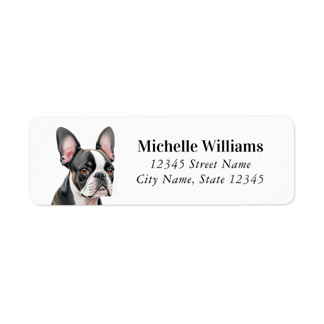 Boston Terrier Return Address Labels (Front)