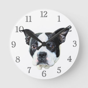 Boston terrier round clock