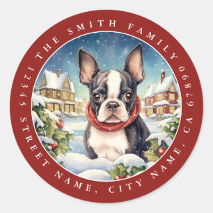 Boston Terrier Round Stickers