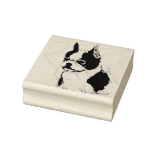 Boston Terrier Rubber Stamp