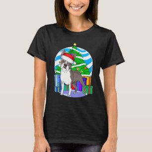Boston Terrier Santa Christmas Tree Decor T-Shirt