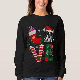Boston Terrier Santa Claus Christmas Dogs Pyjamas Sweatshirt
