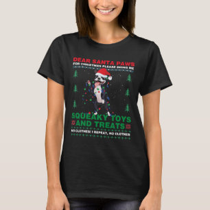 Boston Terrier Santa Hat Xmas Light Bring Me Squea T-Shirt