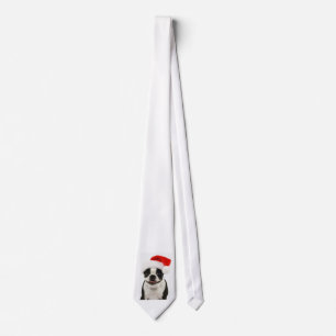 Boston Terrier Santa Tie