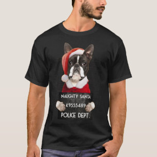 Boston Terrier Santa Xmas T-Shirt