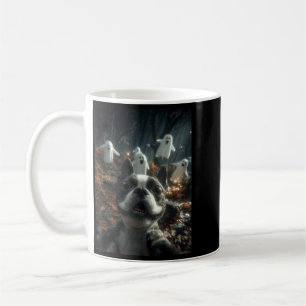 Boston Terrier Selfie Ghosts Haunted Forest Coffee Mug