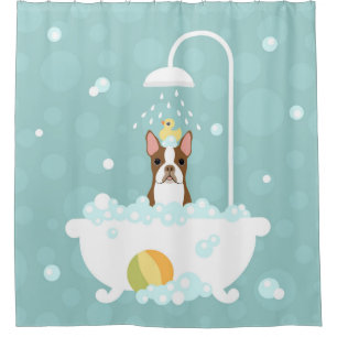 Boston Terrier Shower Curtain