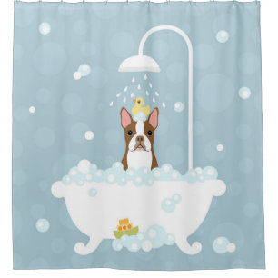 Boston Terrier Shower Curtain