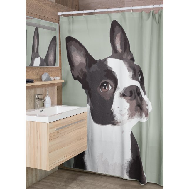 Boston Terrier Shower Curtain (Creator Uploaded)